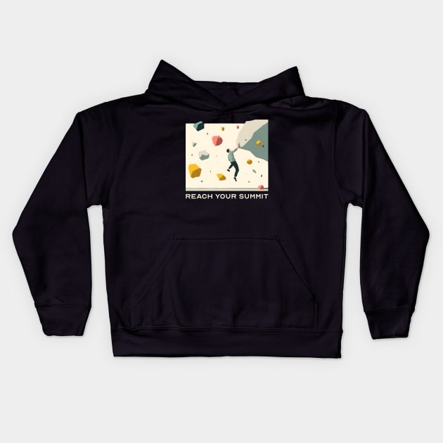 Reach your summit Kids Hoodie by Moniato